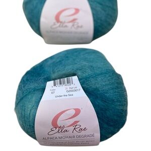 Ella Rae ALPACA KID MOHAIR DEGRADE Lace weight yarn Under The Sea Blue Green